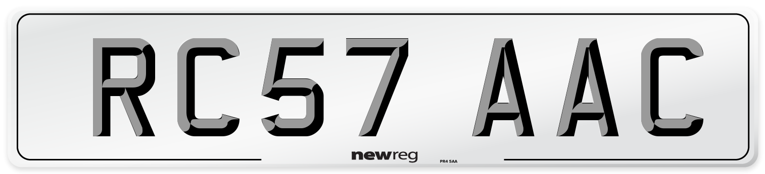 RC57 AAC Number Plate from New Reg
